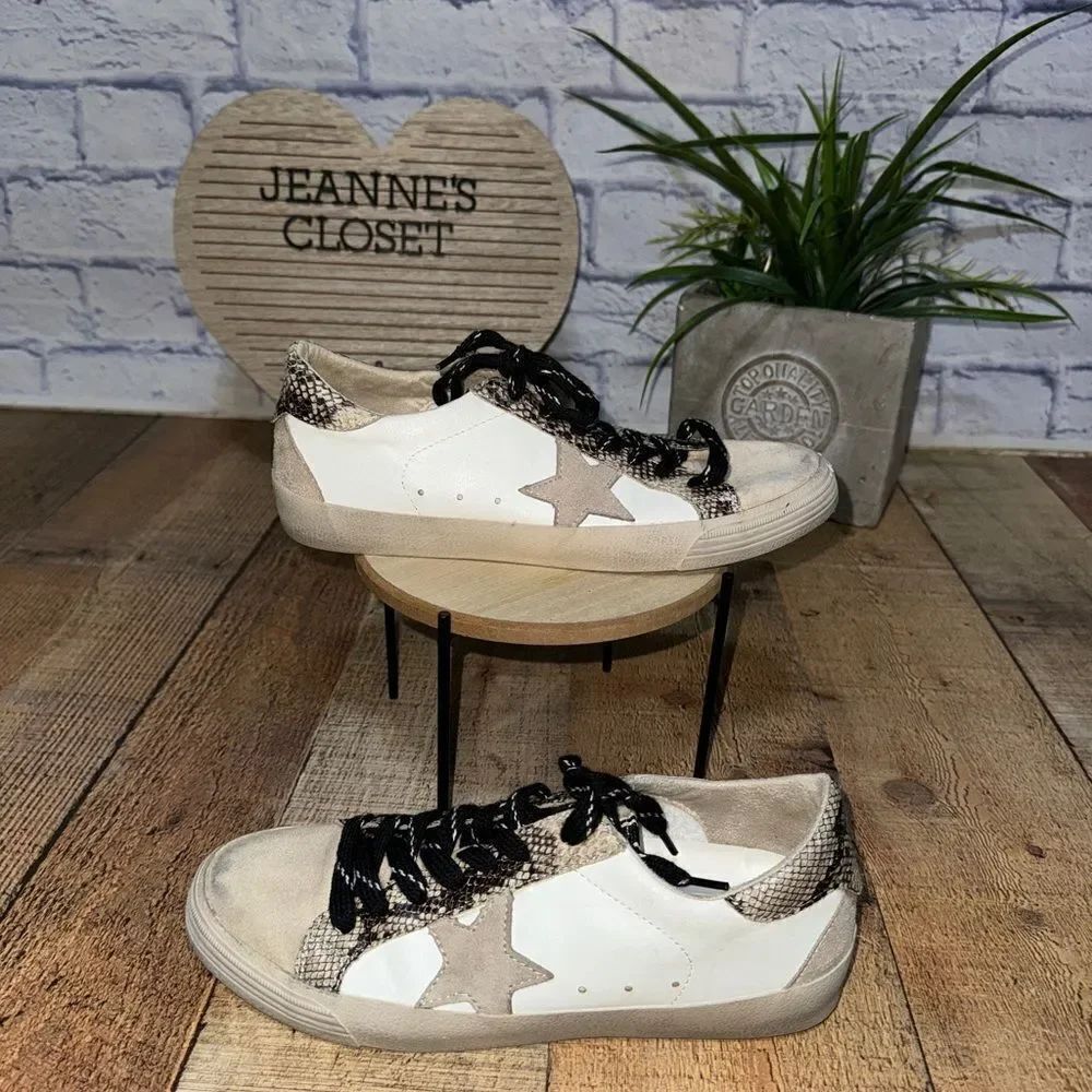 ShuShop Paquita Snake Skin Star Sneakers 7.5